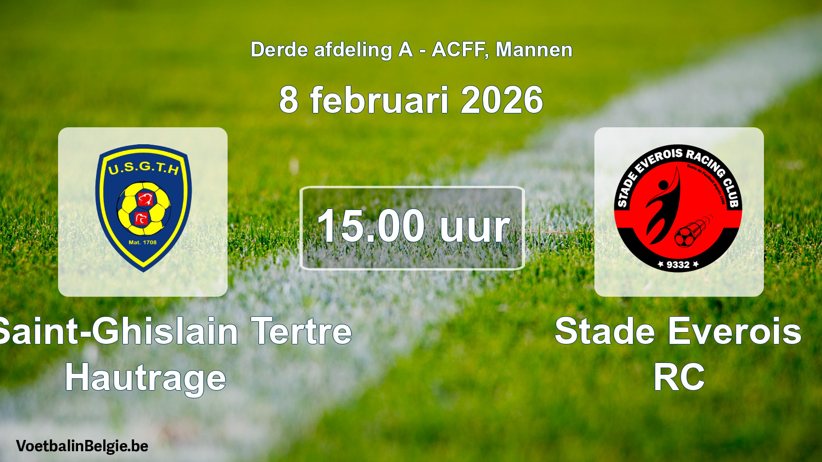 Geplande wedstrijd mannenvoetbal: U. Saint-Ghislain Tertre Hautrage - Stade Everois RC (8 februari 2026)