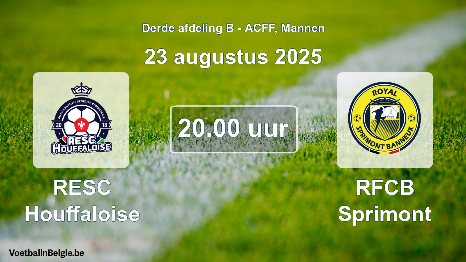 Geplande wedstrijd mannenvoetbal: RESC Houffaloise - RFCB Sprimont (23 augustus 2025)