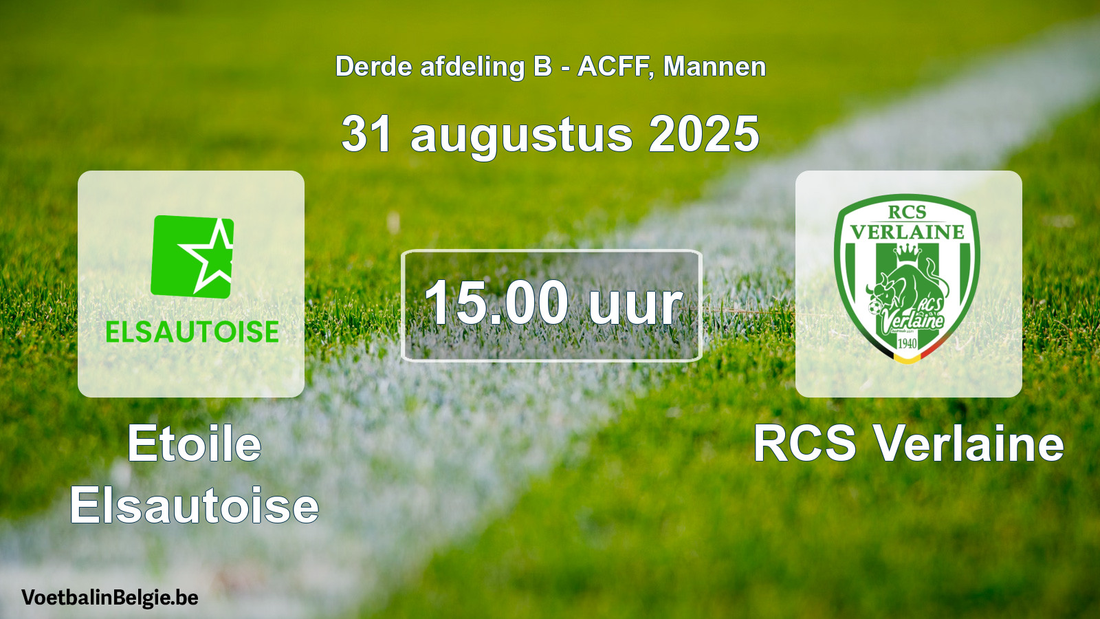 Geplande wedstrijd mannenvoetbal: Etoile Elsautoise - RCS Verlaine (31 augustus 2025)