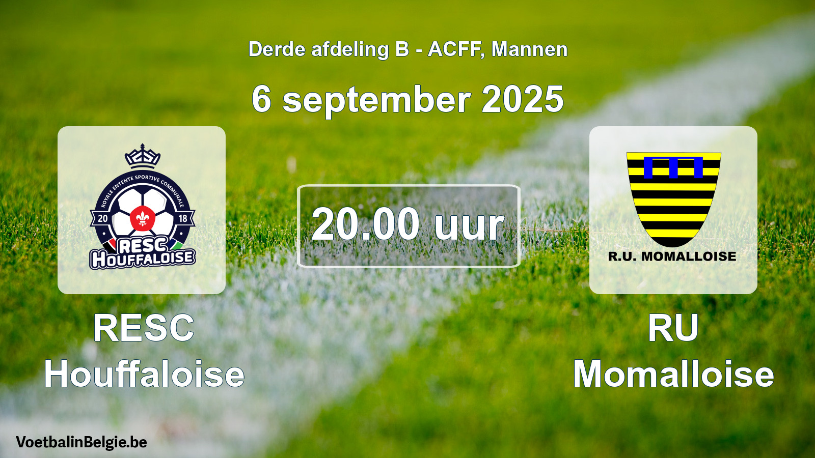 Geplande wedstrijd mannenvoetbal: RESC Houffaloise - RU Momalloise (6 september 2025)