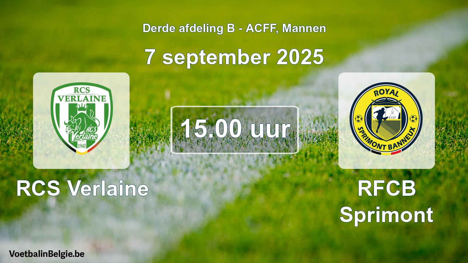 Geplande wedstrijd mannenvoetbal: RCS Verlaine - RFCB Sprimont (7 september 2025)