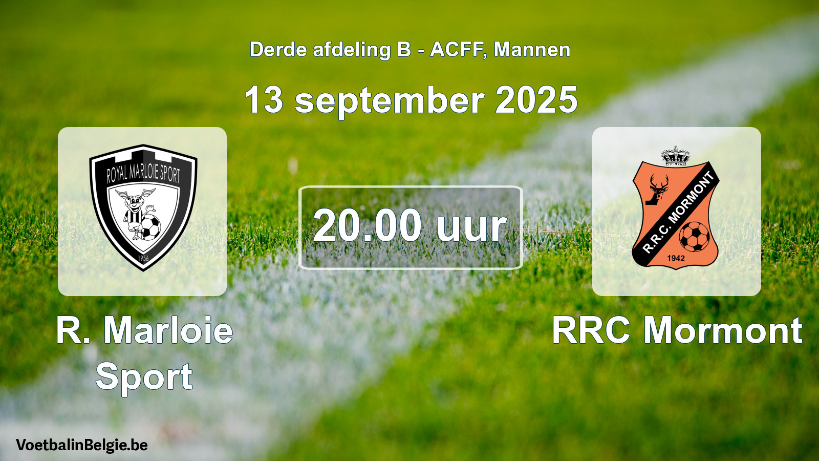 Geplande wedstrijd mannenvoetbal: R. Marloie Sport - RRC Mormont (13 september 2025)