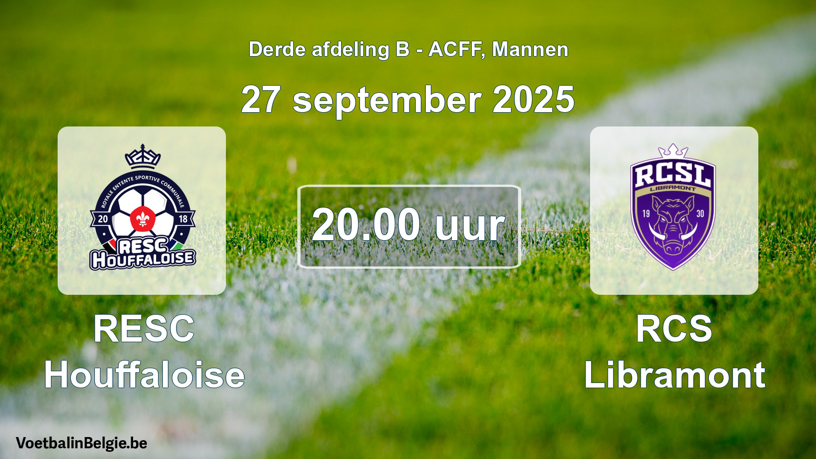 Geplande wedstrijd mannenvoetbal: RESC Houffaloise - RCS Libramont (27 september 2025)