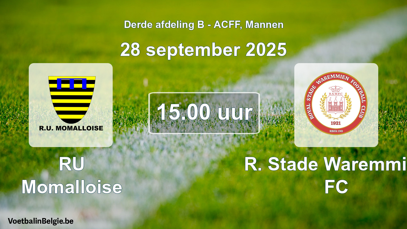 Geplande wedstrijd mannenvoetbal: RU Momalloise - R. Stade Waremmien FC (28 september 2025)