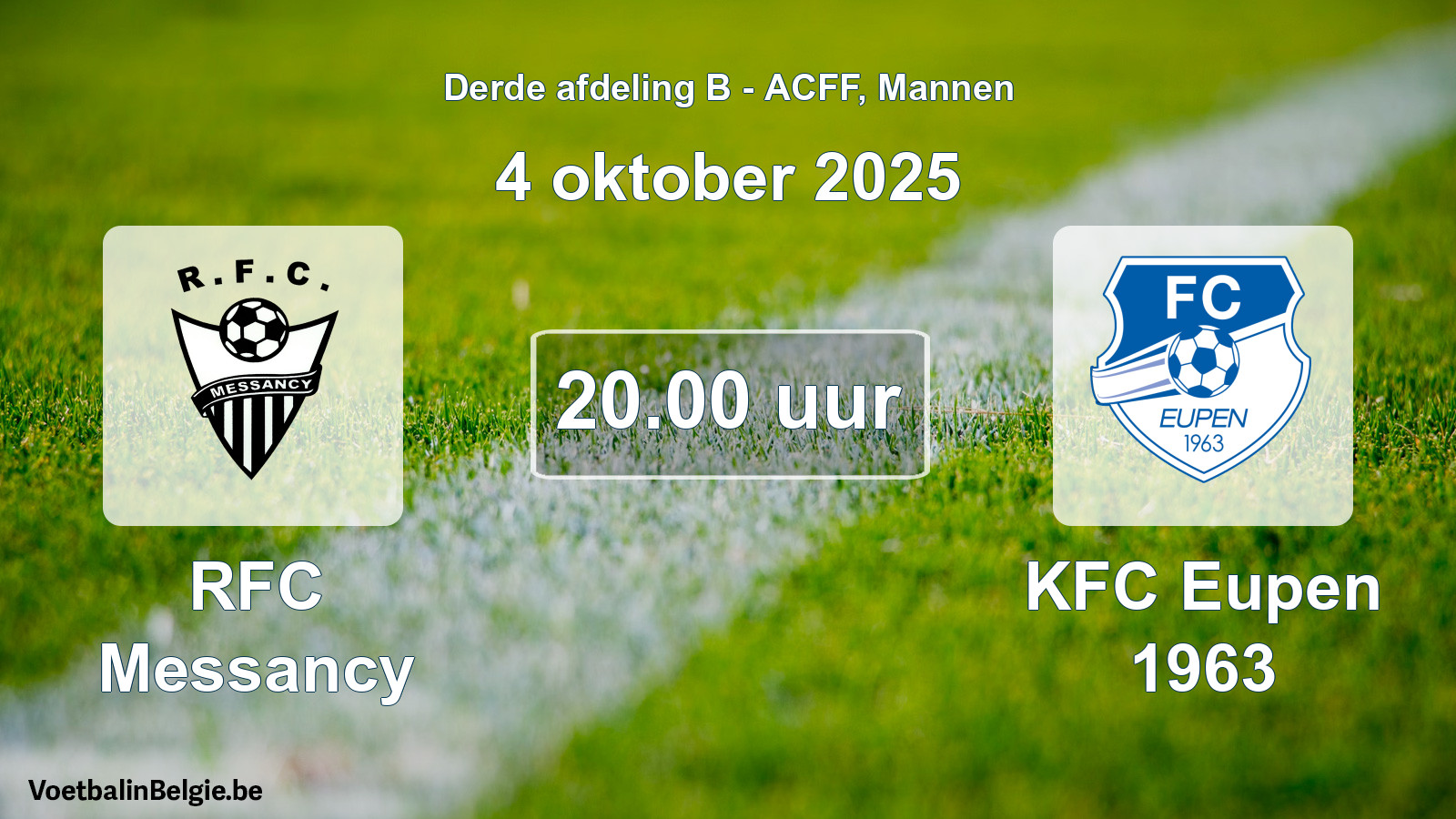 Geplande wedstrijd mannenvoetbal: RFC Messancy - KFC Eupen 1963 (4 oktober 2025)
