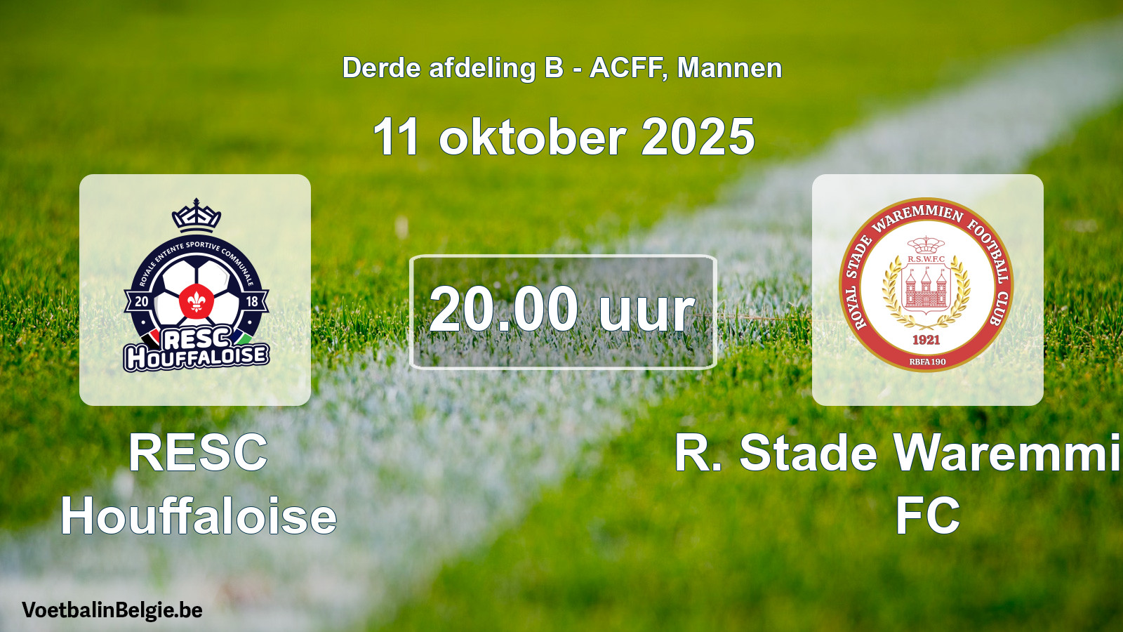 Geplande wedstrijd mannenvoetbal: RESC Houffaloise - R. Stade Waremmien FC (11 oktober 2025)
