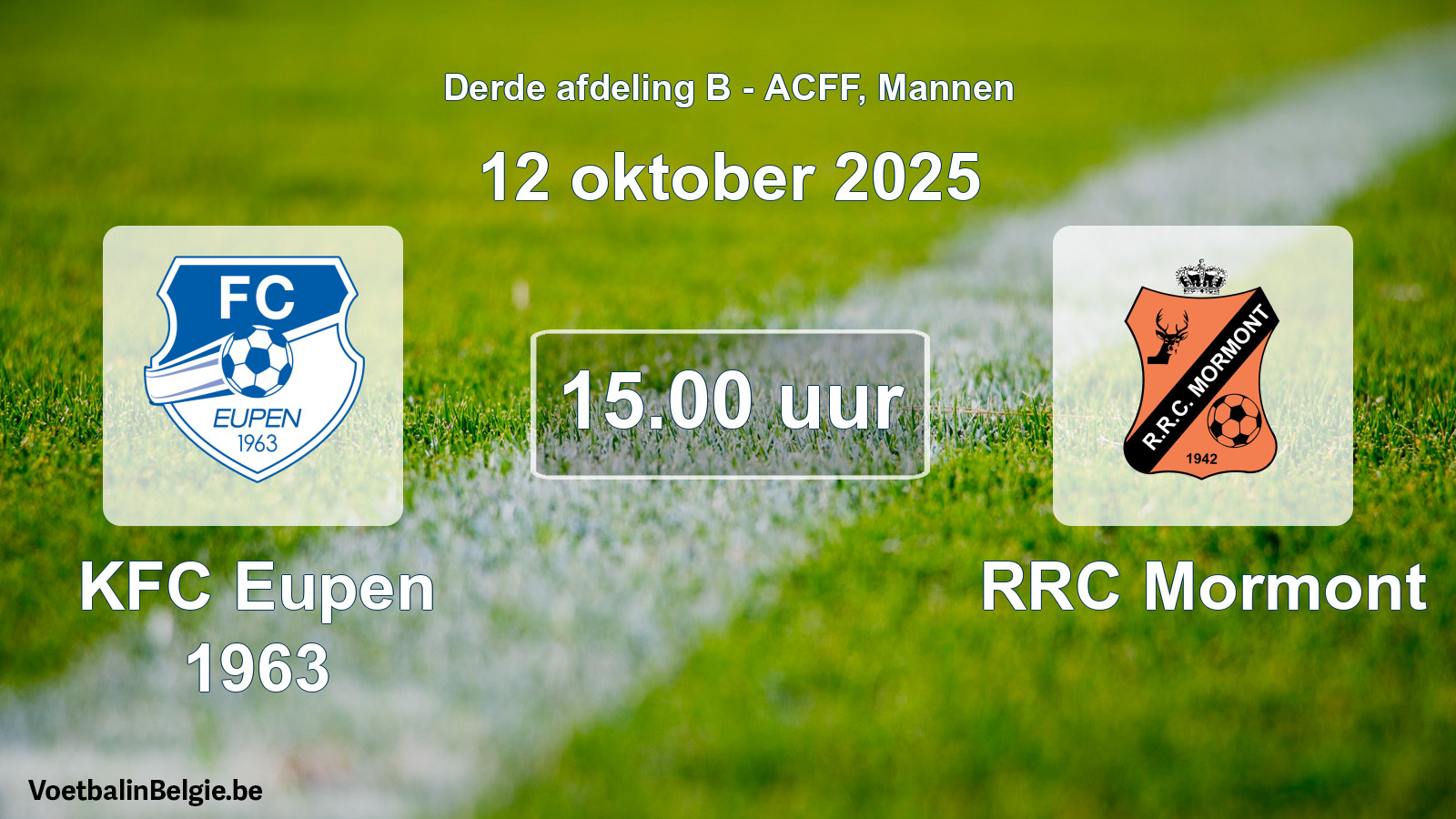 Geplande wedstrijd mannenvoetbal: KFC Eupen 1963 - RRC Mormont (12 oktober 2025)