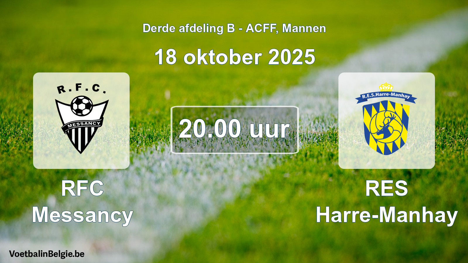 Geplande wedstrijd mannenvoetbal: RFC Messancy - RES Harre-Manhay (18 oktober 2025)