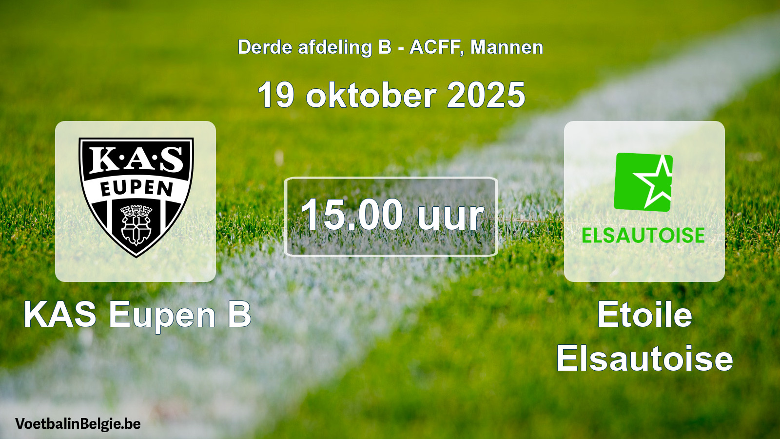 Geplande wedstrijd mannenvoetbal: KAS Eupen B - Etoile Elsautoise (19 oktober 2025)