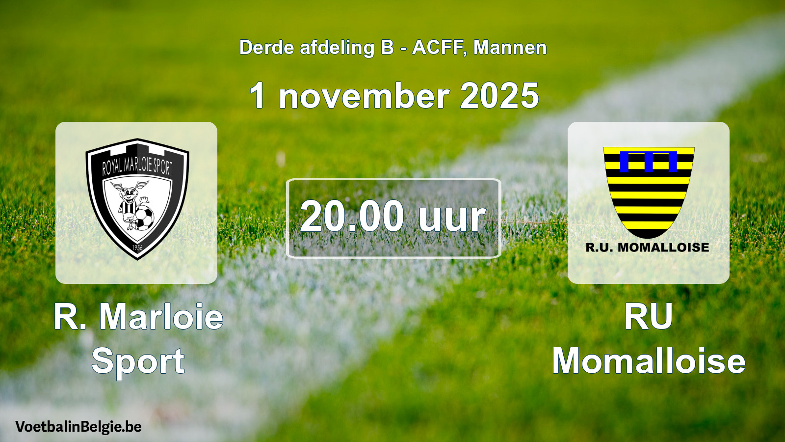 Geplande wedstrijd mannenvoetbal: R. Marloie Sport - RU Momalloise (1 november 2025)