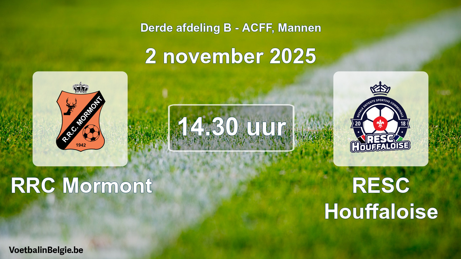 Geplande wedstrijd mannenvoetbal: RRC Mormont - RESC Houffaloise (2 november 2025)