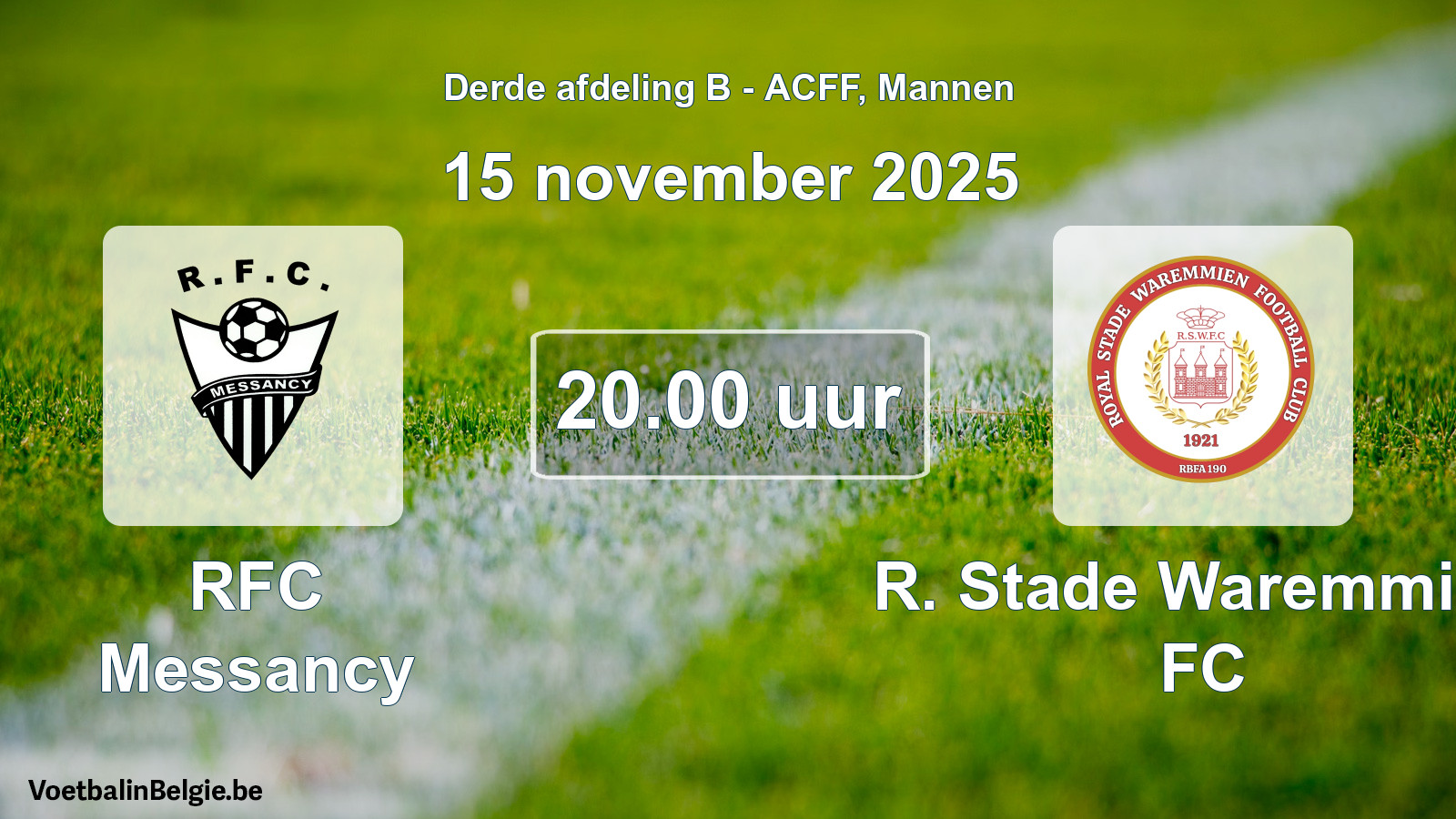 Geplande wedstrijd mannenvoetbal: RFC Messancy - R. Stade Waremmien FC (15 november 2025)