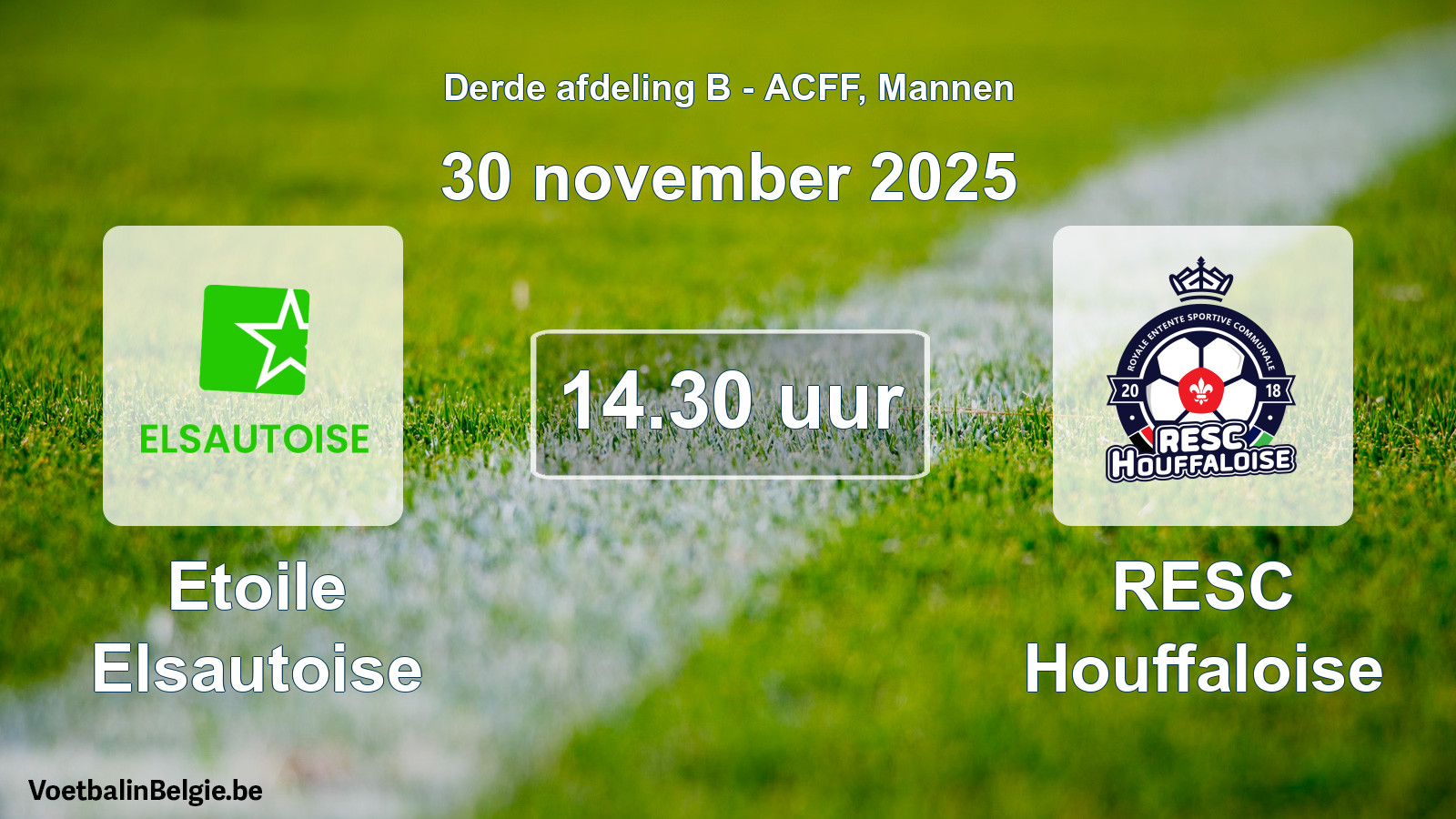Geplande wedstrijd mannenvoetbal: Etoile Elsautoise - RESC Houffaloise (30 november 2025)