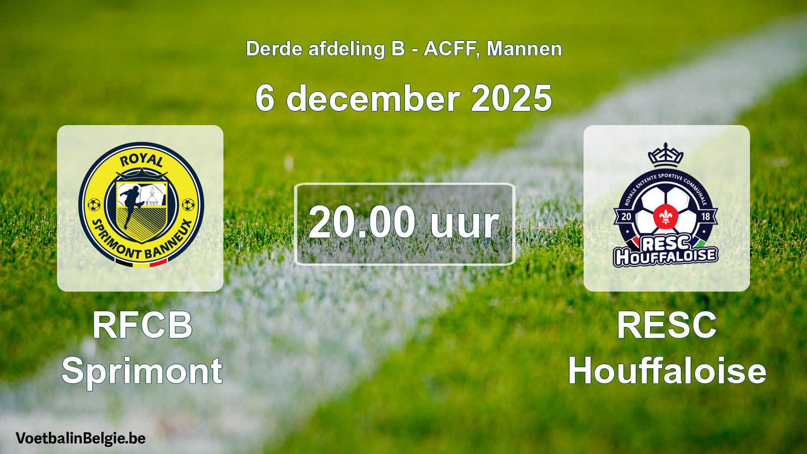 Geplande wedstrijd mannenvoetbal: RFCB Sprimont - RESC Houffaloise (6 december 2025)