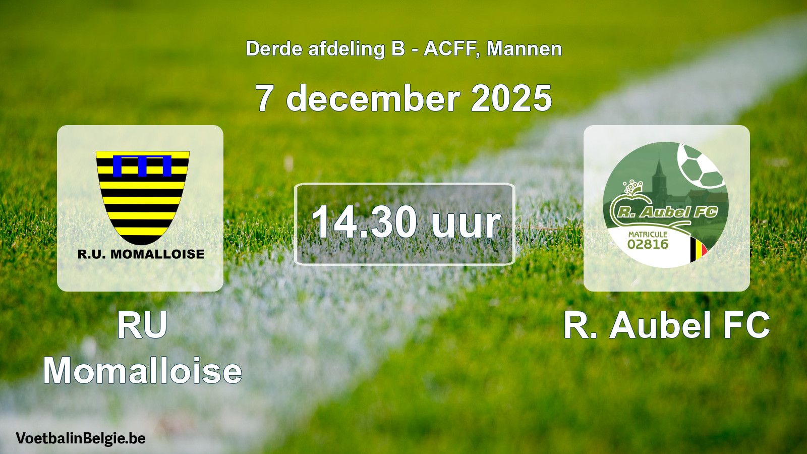 Geplande wedstrijd mannenvoetbal: RU Momalloise - R. Aubel FC (7 december 2025)