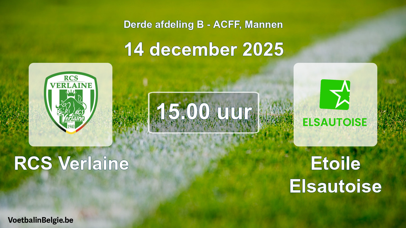 Geplande wedstrijd mannenvoetbal: RCS Verlaine - Etoile Elsautoise (14 december 2025)