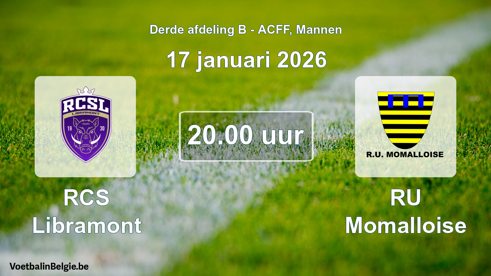 Geplande wedstrijd mannenvoetbal: RCS Libramont - RU Momalloise (17 januari 2026)