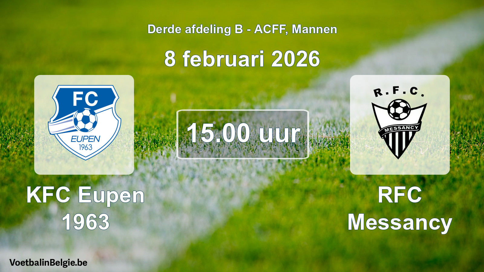 Geplande wedstrijd mannenvoetbal: KFC Eupen 1963 - RFC Messancy (8 februari 2026)