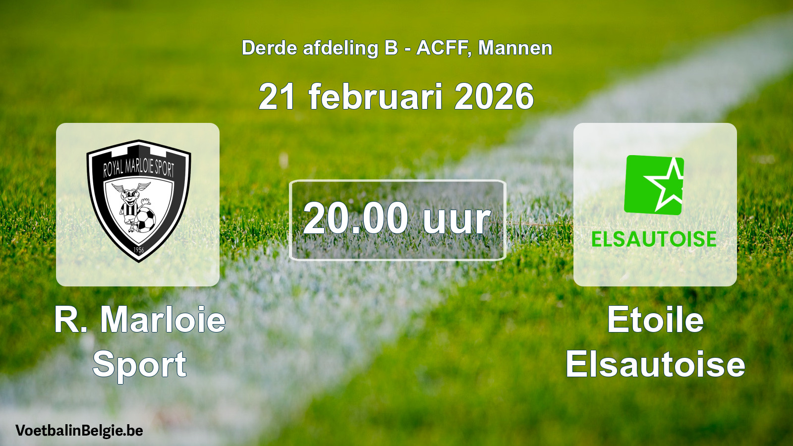 Geplande wedstrijd mannenvoetbal: R. Marloie Sport - Etoile Elsautoise (21 februari 2026)