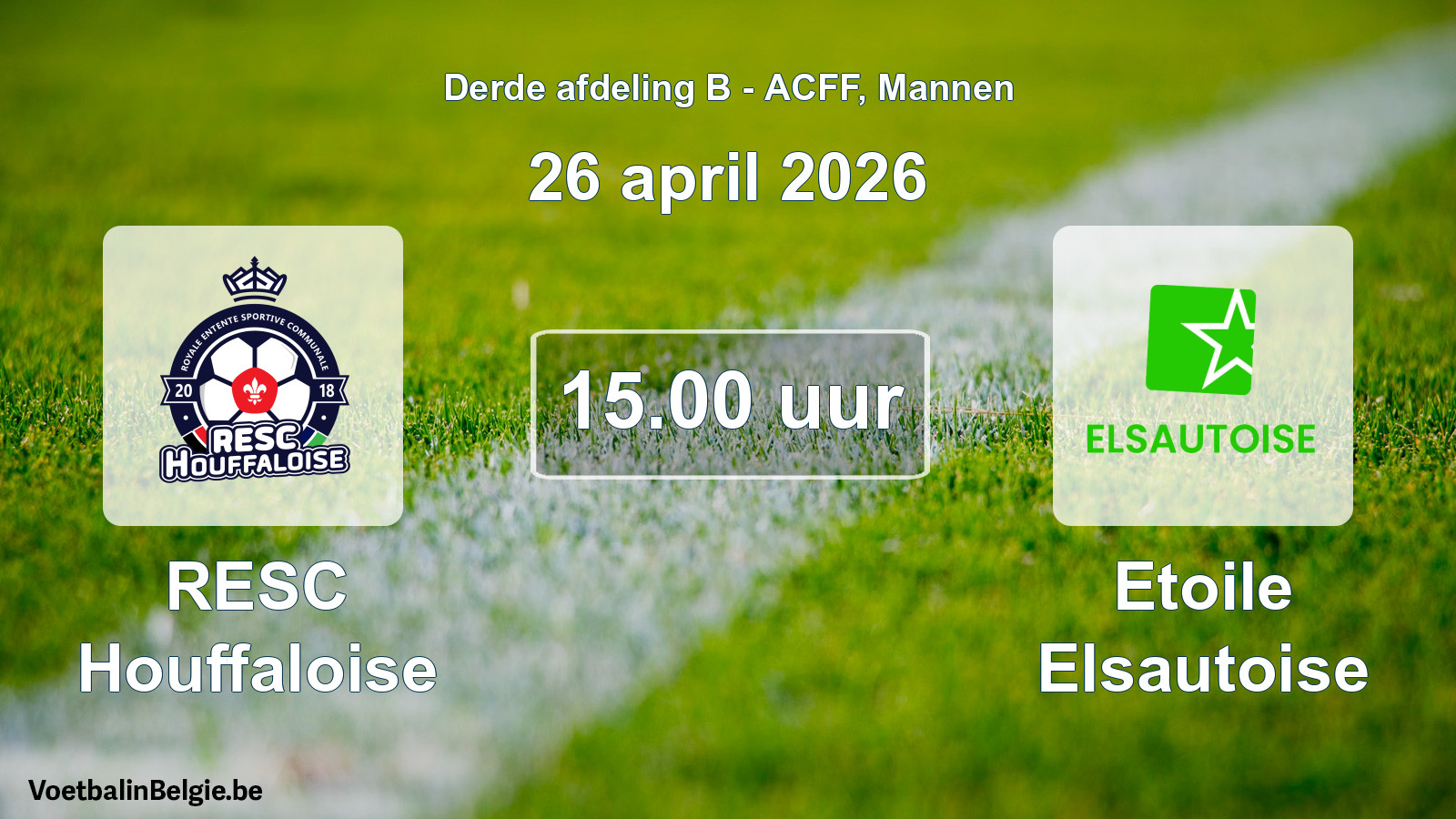 Geplande wedstrijd mannenvoetbal: RESC Houffaloise - Etoile Elsautoise (26 april 2026)