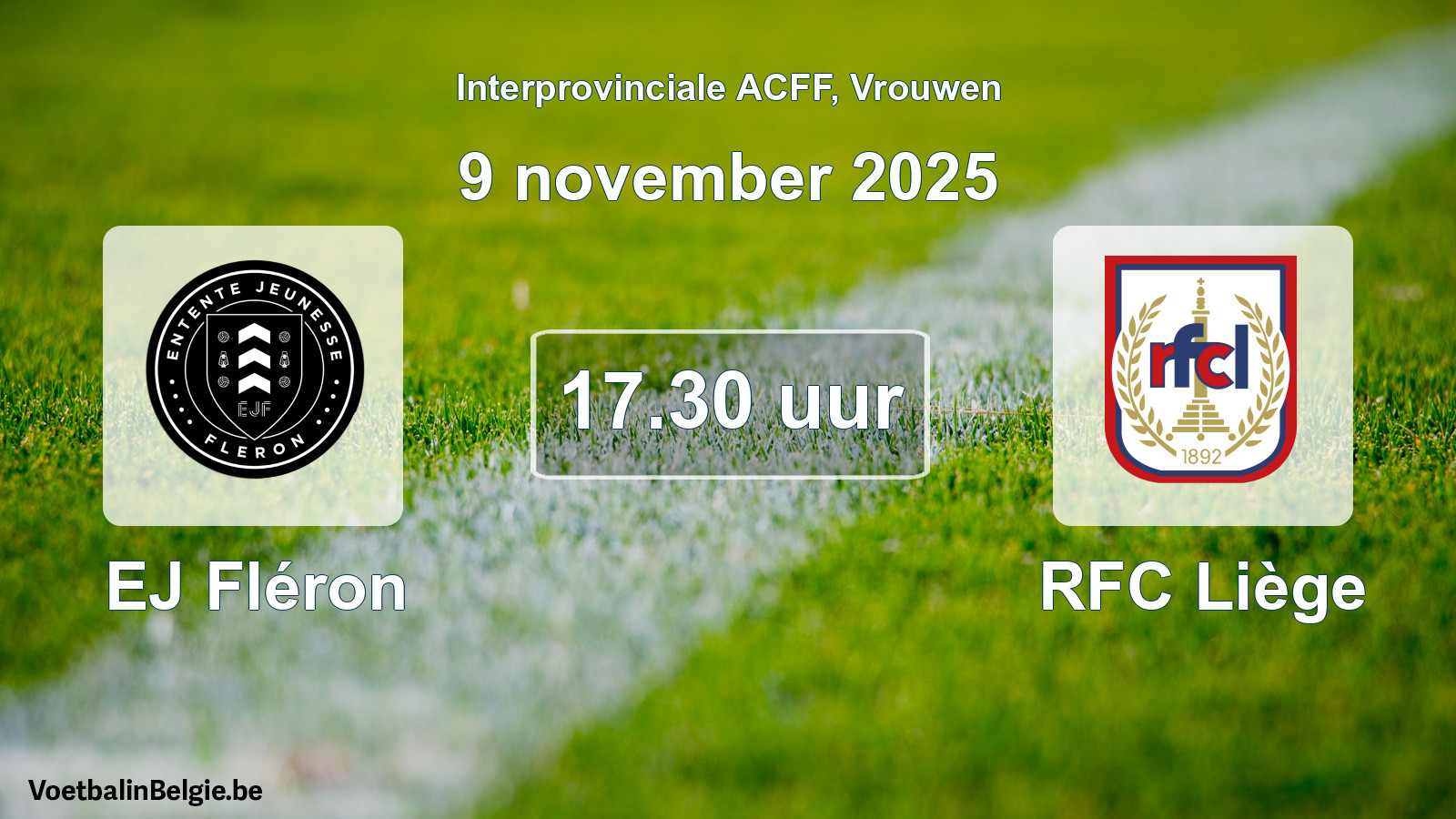 Geplande wedstrijd vrouwenvoetbal: EJ Fléron - RFC Liège (9 november 2025)