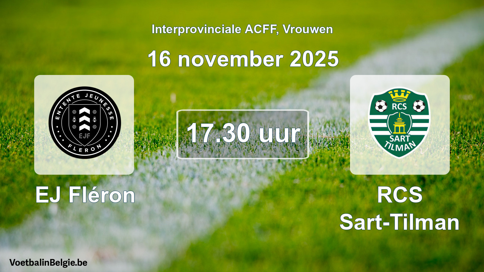 Geplande wedstrijd vrouwenvoetbal: EJ Fléron - RCS Sart-Tilman (16 november 2025)