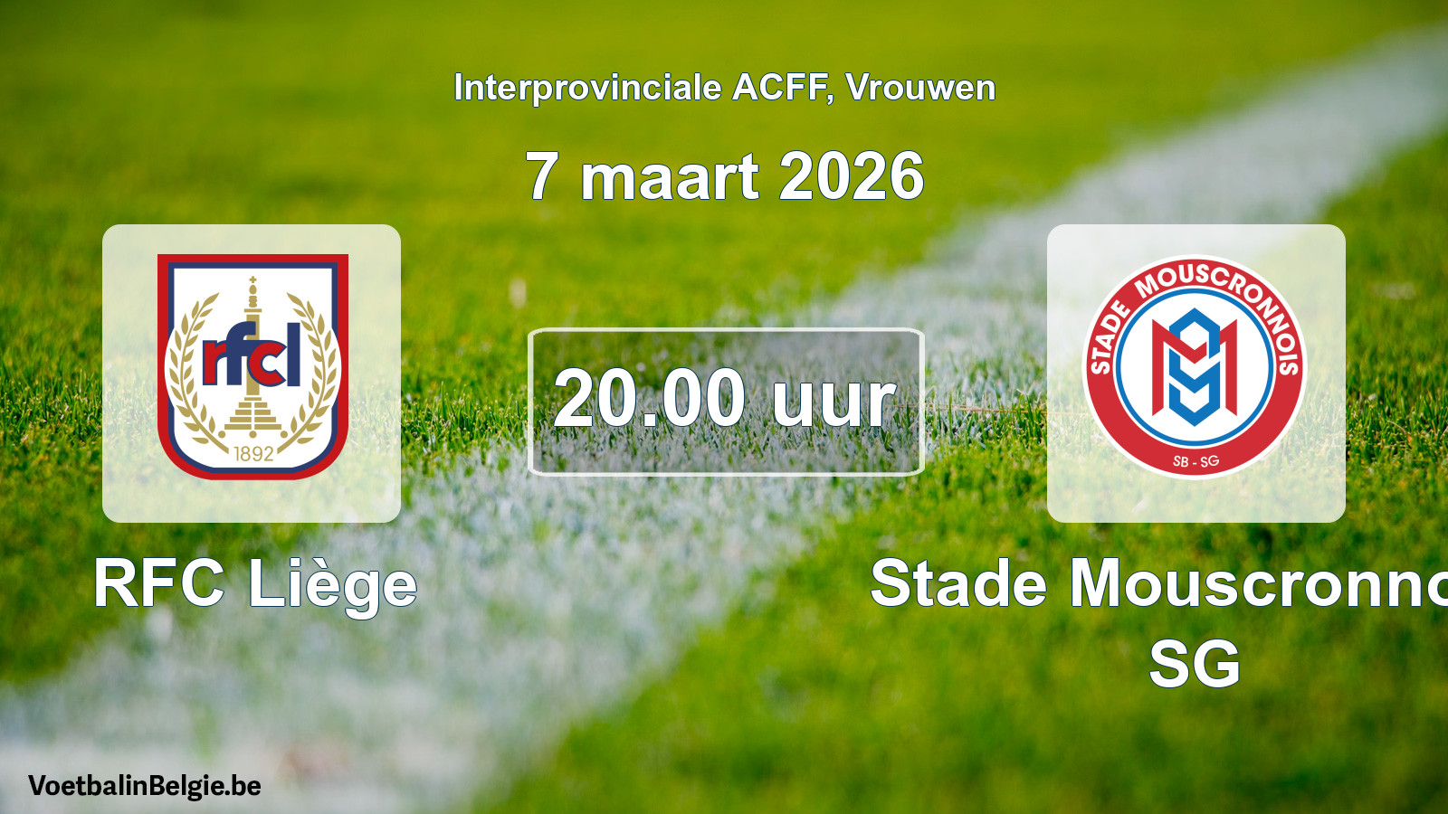 Geplande wedstrijd vrouwenvoetbal: RFC Liège - Stade Mouscronnois SG (7 maart 2026)