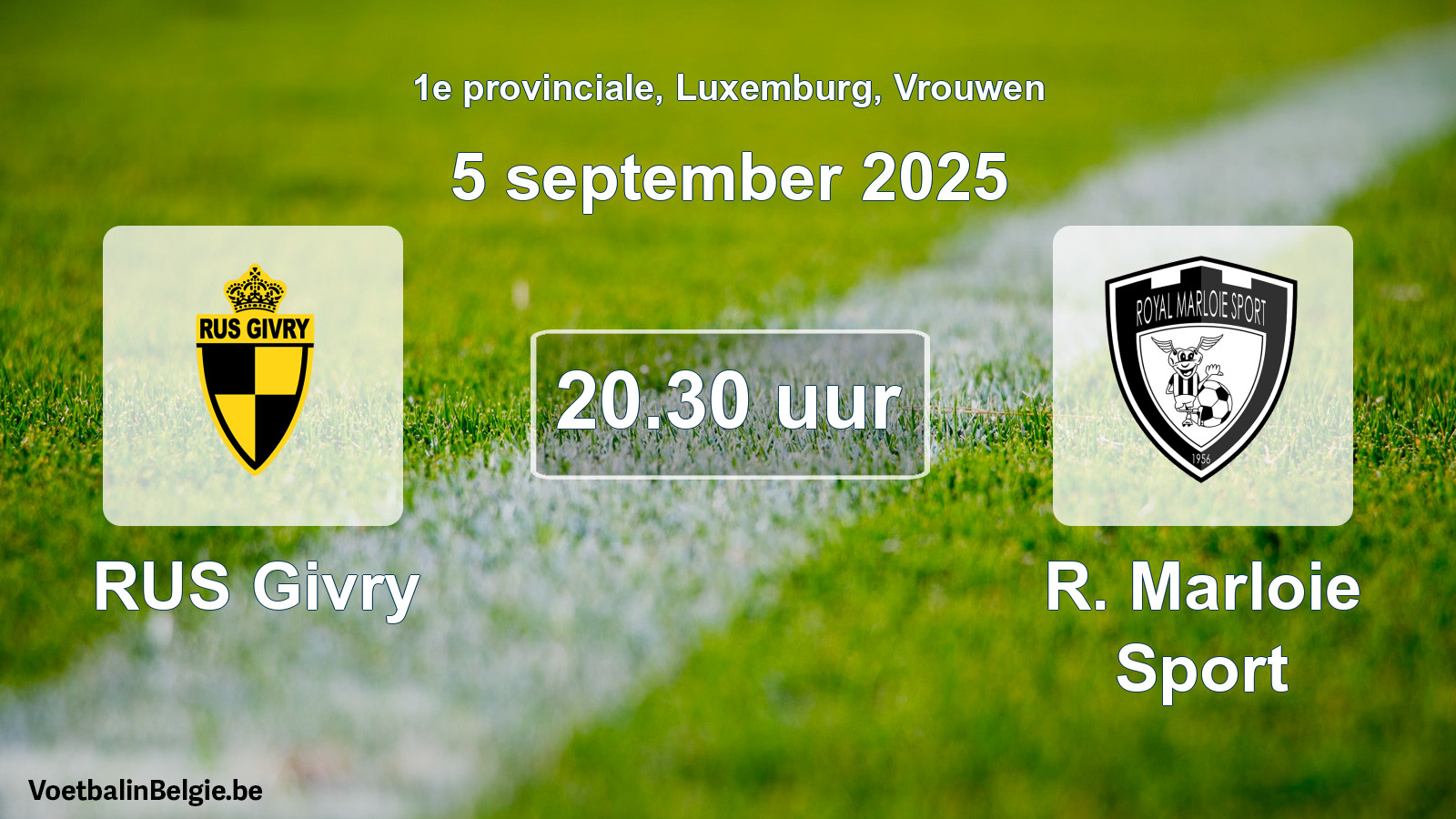 Geplande wedstrijd vrouwenvoetbal: RUS Givry - R. Marloie Sport (5 september 2025)