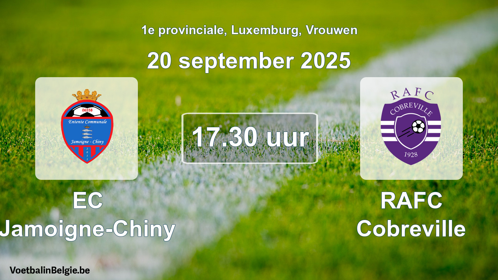Geplande wedstrijd vrouwenvoetbal: EC Jamoigne-Chiny - RAFC Cobreville (20 september 2025)