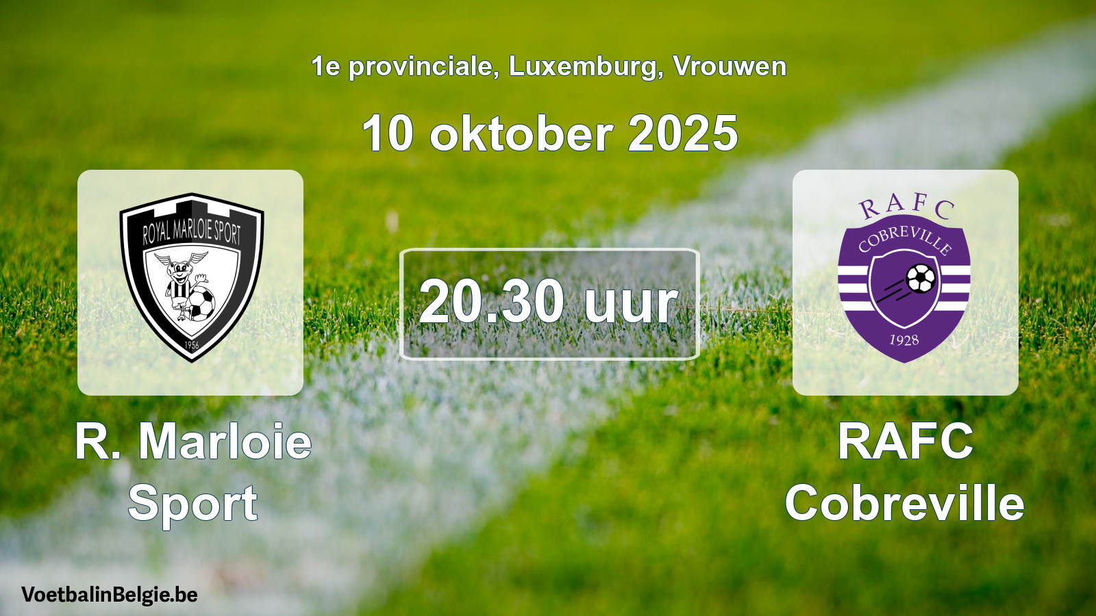Geplande wedstrijd vrouwenvoetbal: R. Marloie Sport - RAFC Cobreville (10 oktober 2025)