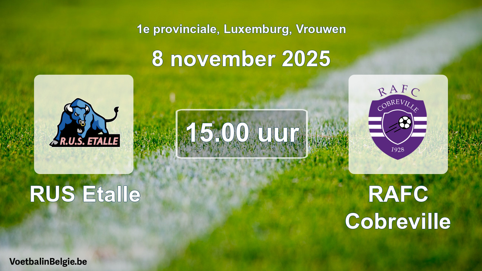 Geplande wedstrijd vrouwenvoetbal: RUS Etalle - RAFC Cobreville (8 november 2025)