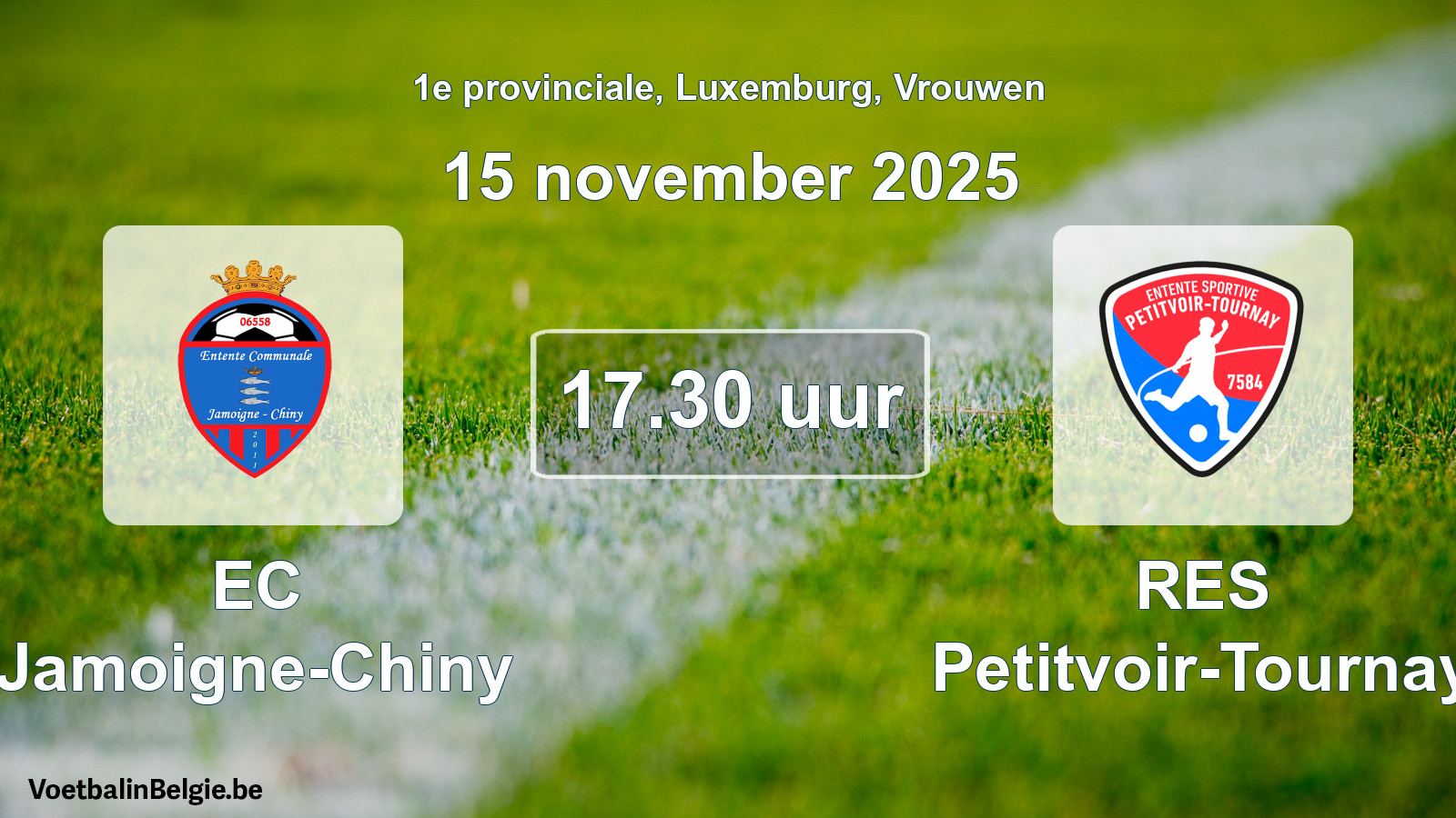 Match prévu football femmes: EC Jamoigne-Chiny - RES Petitvoir-Tournay (15 novembre 2025)