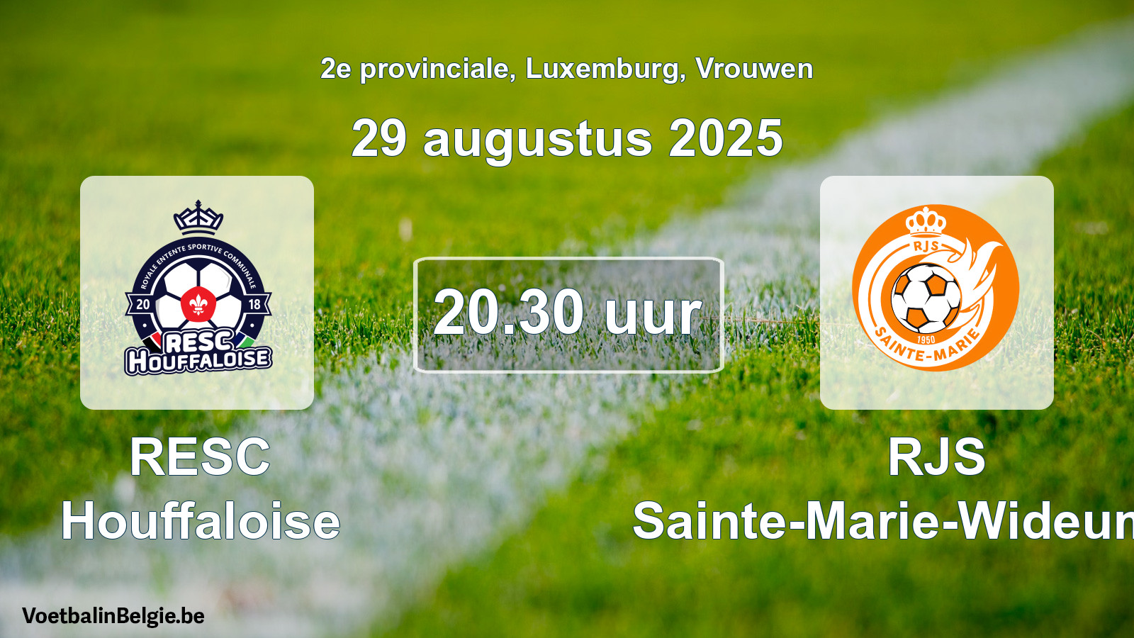 Geplande wedstrijd vrouwenvoetbal: RESC Houffaloise - RJS Sainte-Marie-Wideumont (29 augustus 2025)