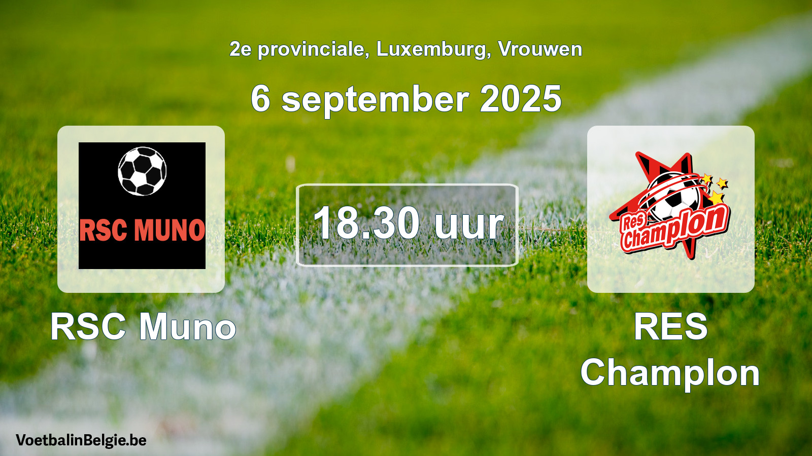 Geplande wedstrijd vrouwenvoetbal: RSC Muno - RES Champlon (6 september 2025)