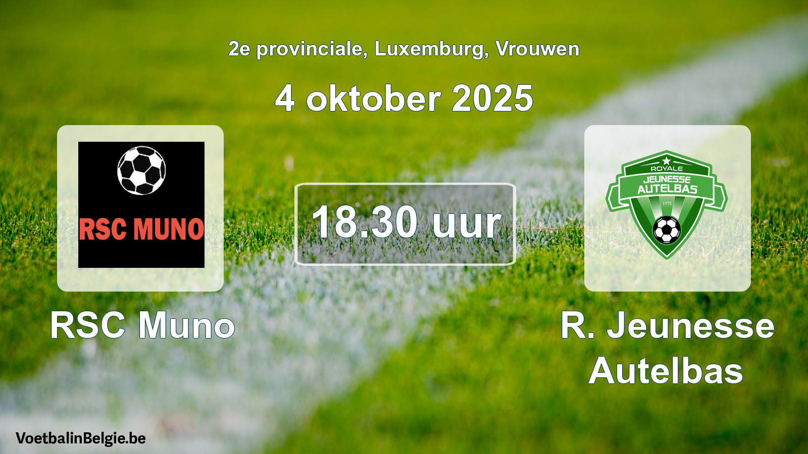 Match prévu football femmes: RSC Muno - R. Jeunesse Autelbas (4 octobre 2025)