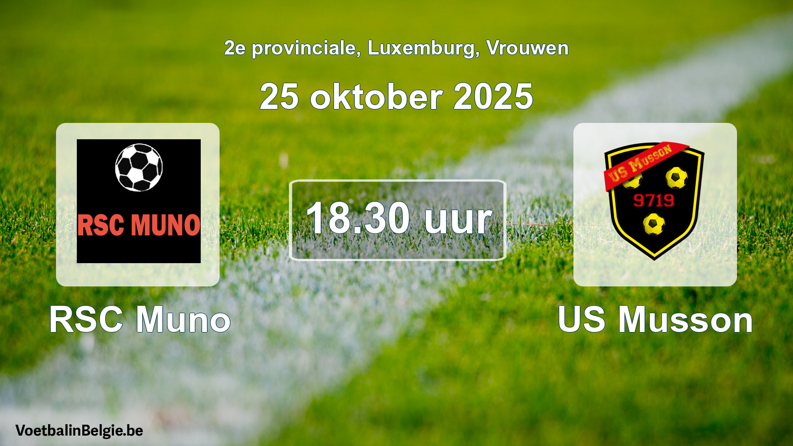 Geplande wedstrijd vrouwenvoetbal: RSC Muno - US Musson (25 oktober 2025)