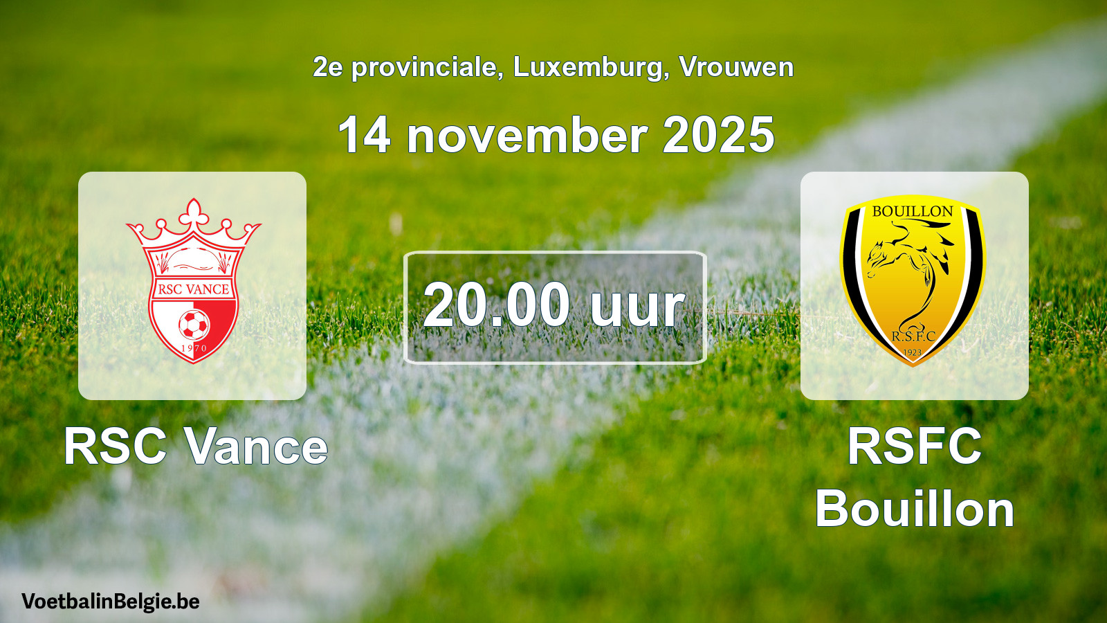 Geplande wedstrijd vrouwenvoetbal: RSC Vance - RSFC Bouillon (14 november 2025)