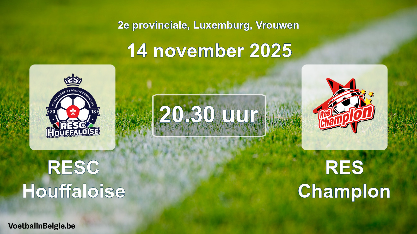 Geplande wedstrijd vrouwenvoetbal: RESC Houffaloise - RES Champlon (14 november 2025)