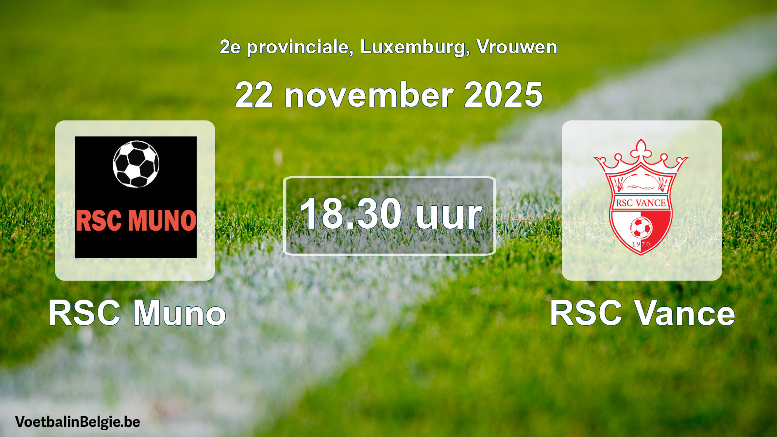 Geplande wedstrijd vrouwenvoetbal: RSC Muno - RSC Vance (22 november 2025)