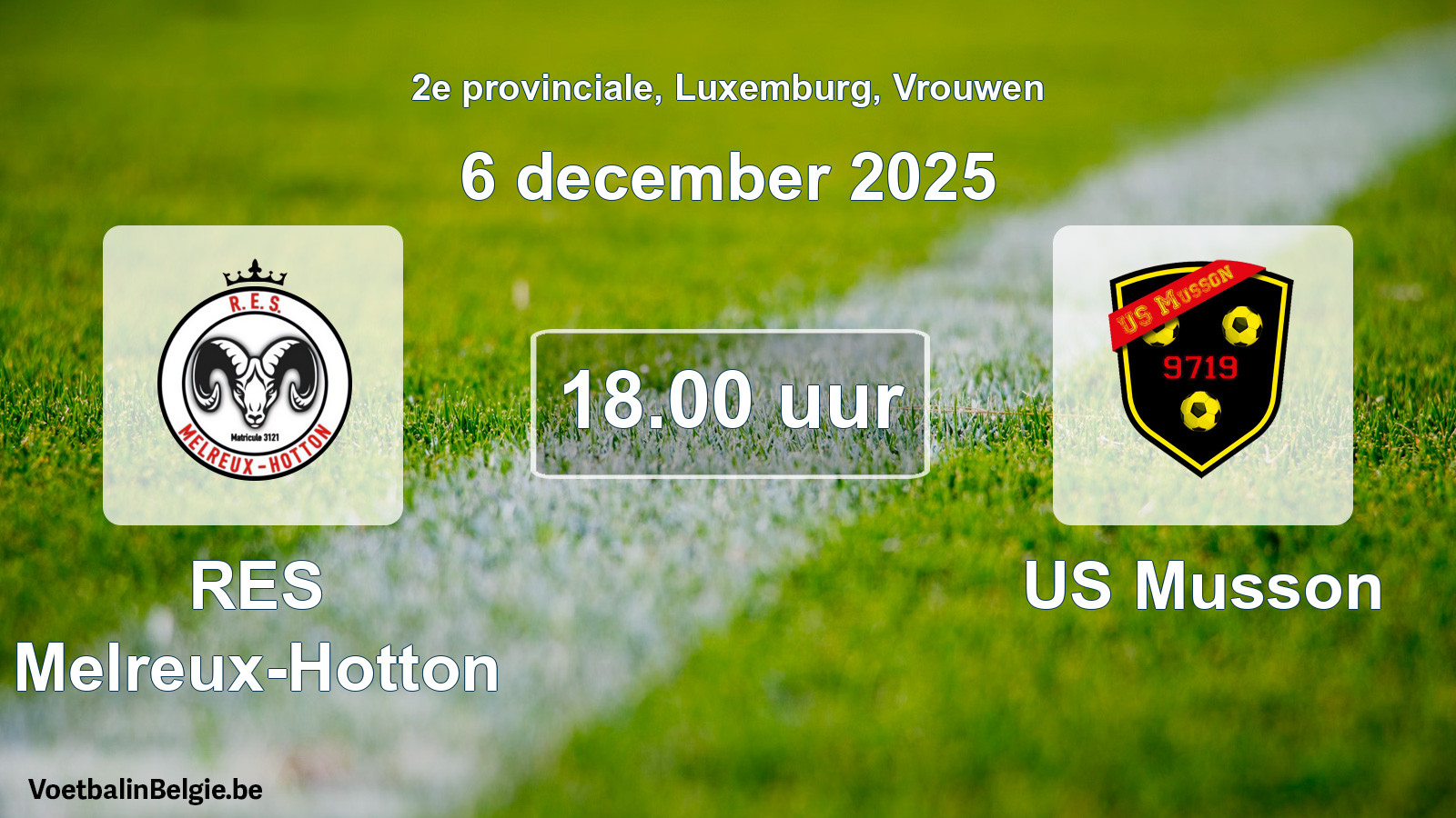 Match prévu football femmes: RES Melreux-Hotton - US Musson (6 décembre 2025)