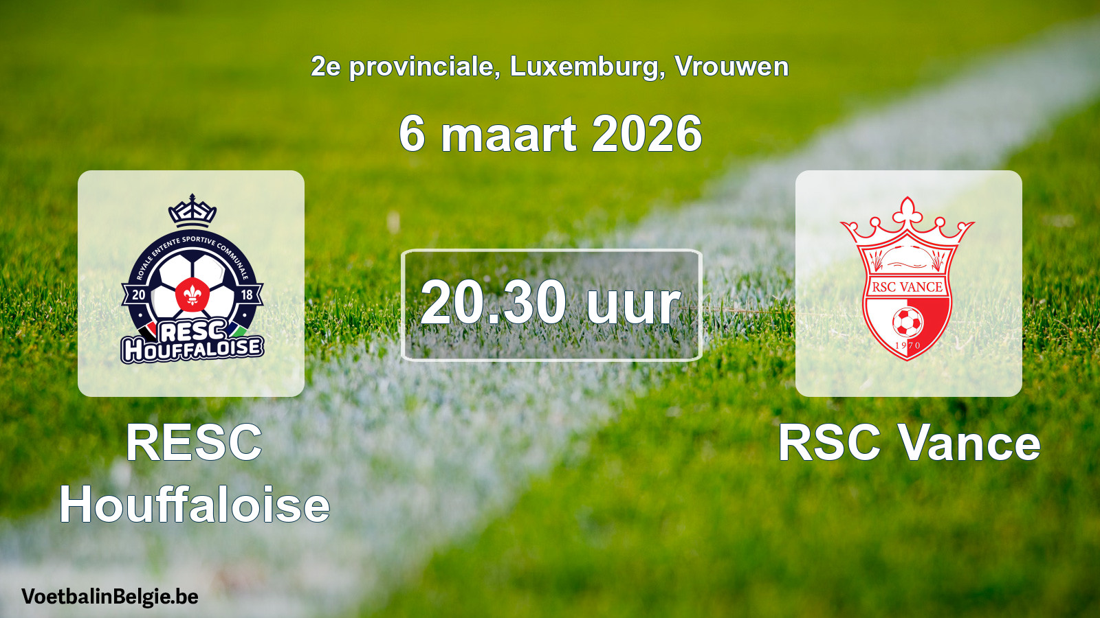 Geplande wedstrijd vrouwenvoetbal: RESC Houffaloise - RSC Vance (6 maart 2026)