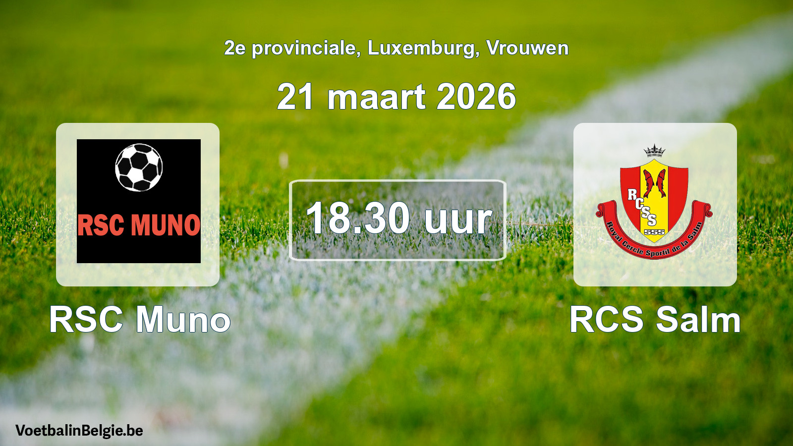 Geplande wedstrijd vrouwenvoetbal: RSC Muno - RCS Salm (21 maart 2026)