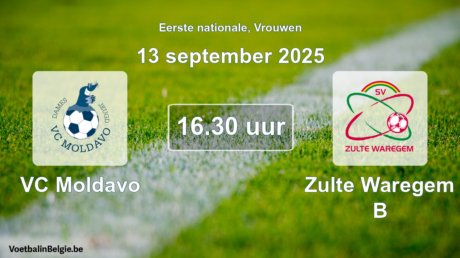 Geplande wedstrijd vrouwenvoetbal: VC Moldavo - Zulte Waregem B (13 september 2025)