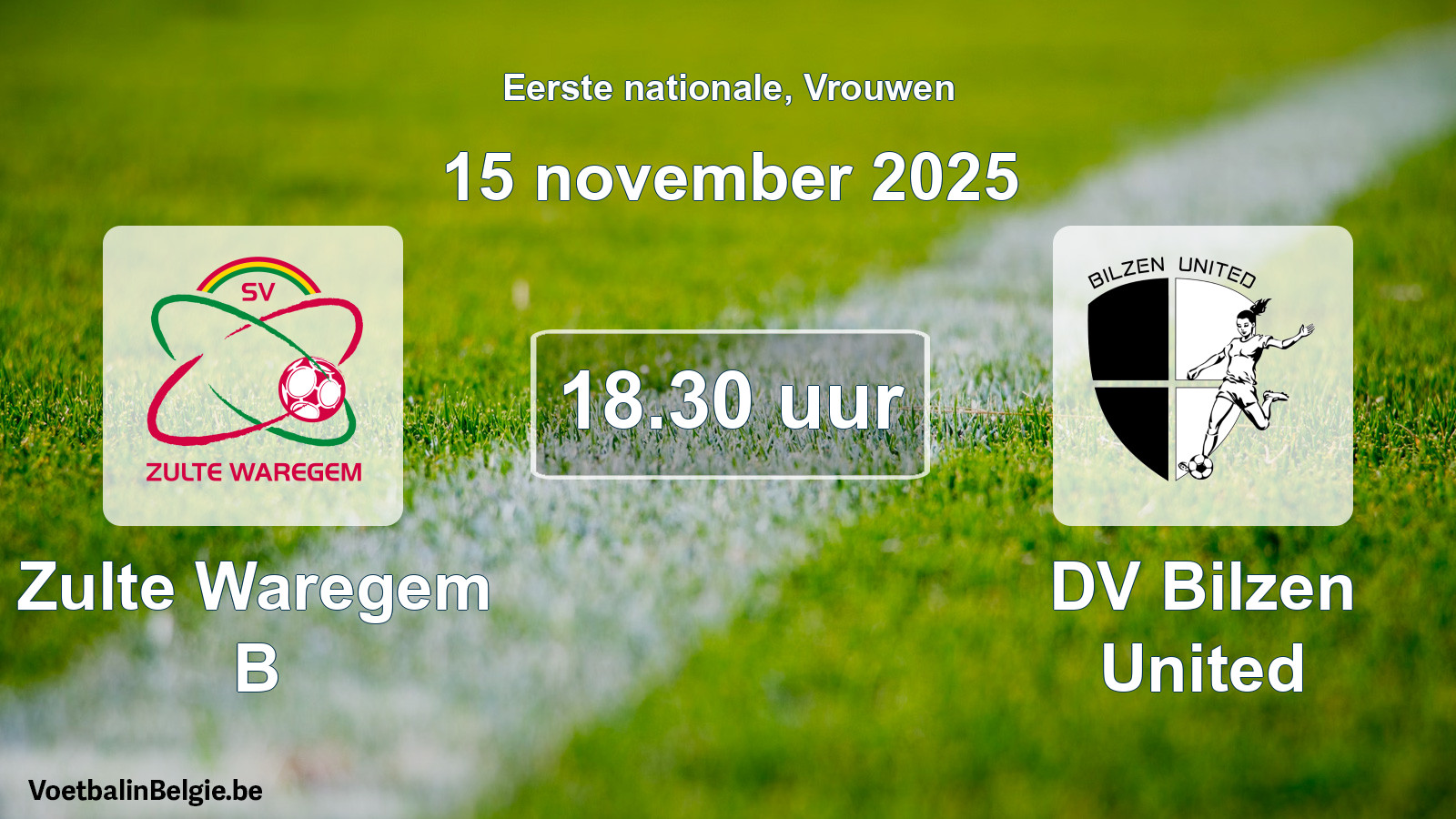 Scheduled match women football: Zulte Waregem B - DV Bilzen United (15 November 2025)