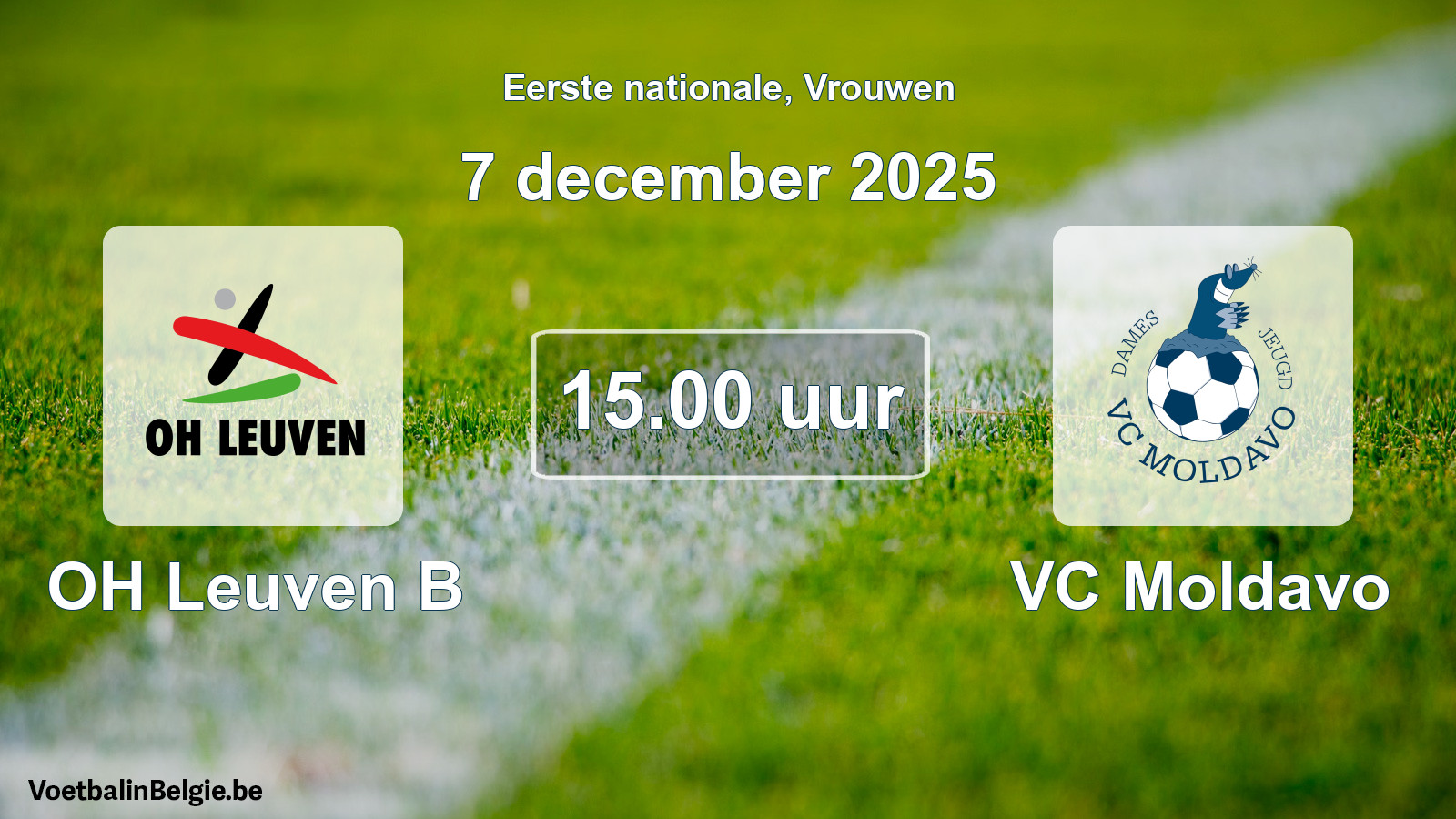 Geplande wedstrijd vrouwenvoetbal: OH Leuven B - VC Moldavo (7 december 2025)