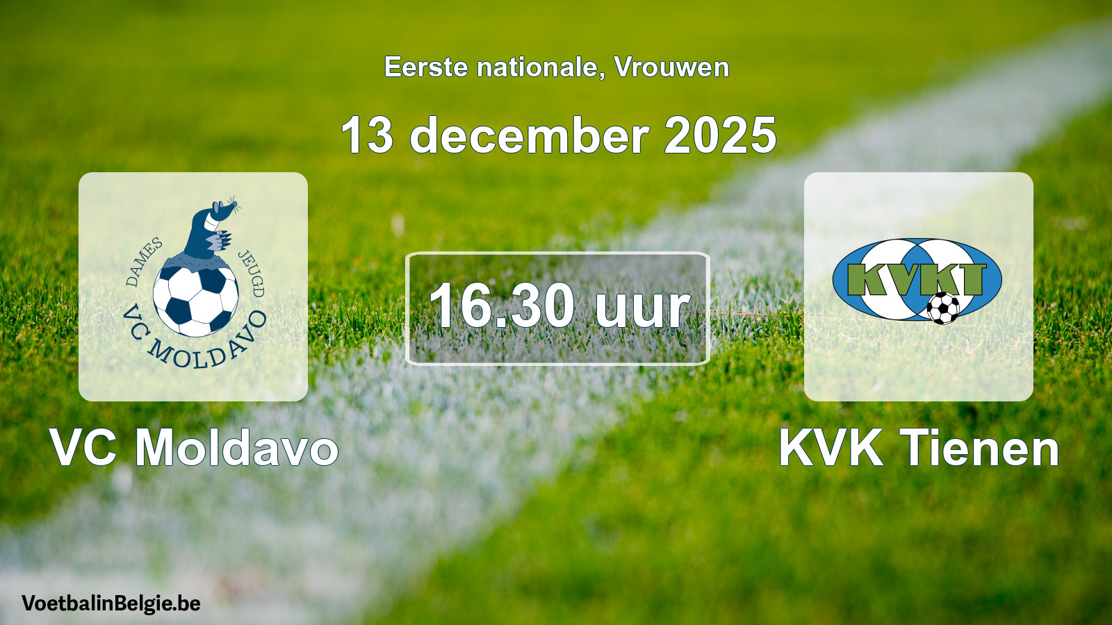 Geplande wedstrijd vrouwenvoetbal: VC Moldavo - KVK Tienen (13 december 2025)