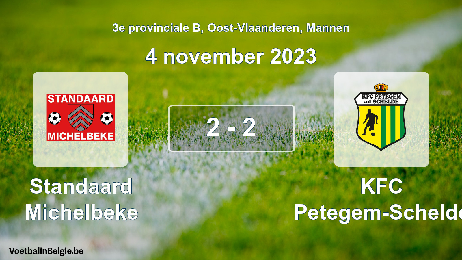 Gespeelde wedstrijd mannenvoetbal: Standaard Michelbeke - KFC Petegem-Schelde 2 - 2 (4 november 2023)