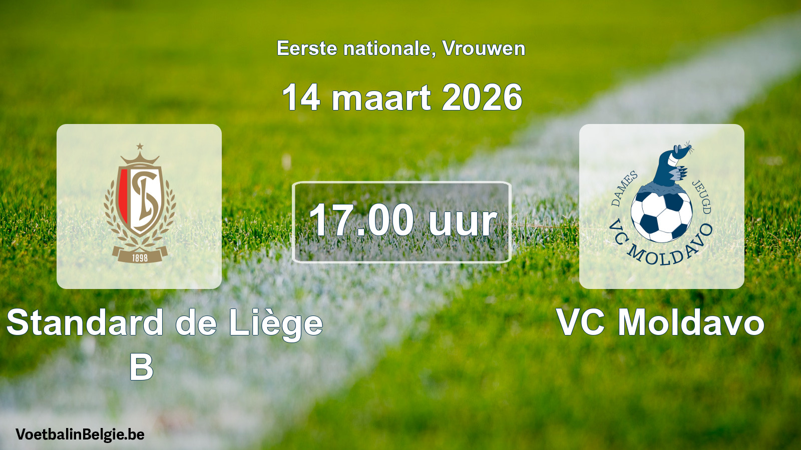 Geplande wedstrijd vrouwenvoetbal: R. Standard de Liège B - VC Moldavo (14 maart 2026)