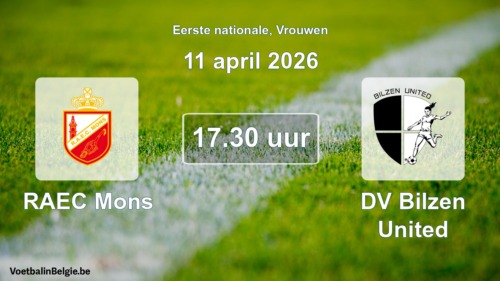 Match prévu football femmes: RAEC Mons - DV Bilzen United (11 avril 2026)