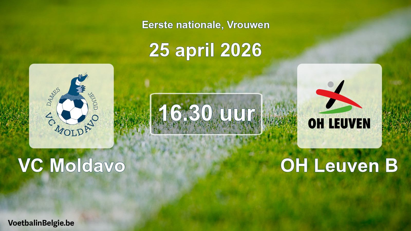 Geplande wedstrijd vrouwenvoetbal: VC Moldavo - OH Leuven B (25 april 2026)